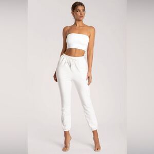 MESHKI Sylvia Loopback Joggers Color White NEW with Tag
